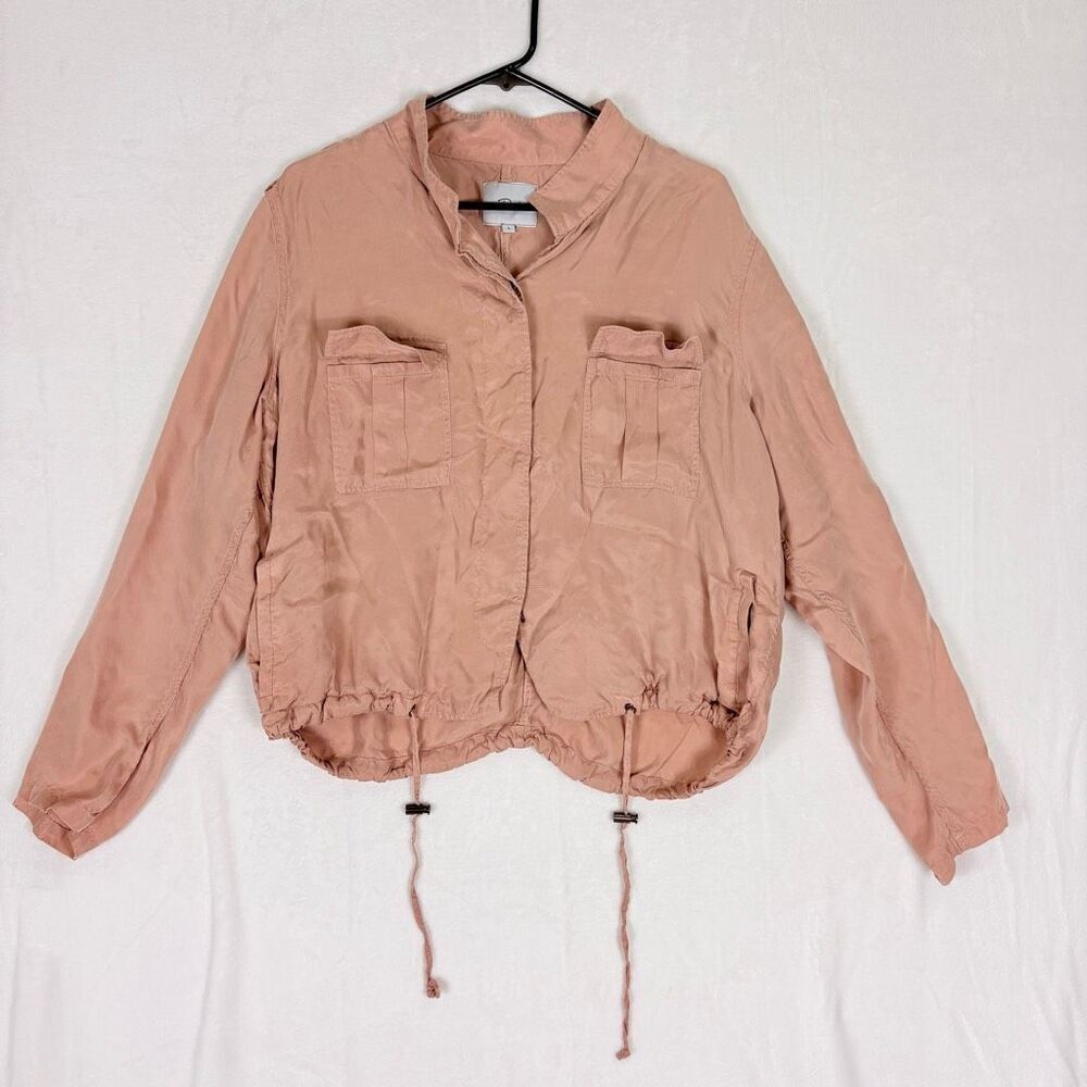 Rails Rowan Blush Pink Hidden Button Front Military Jacket Size Large